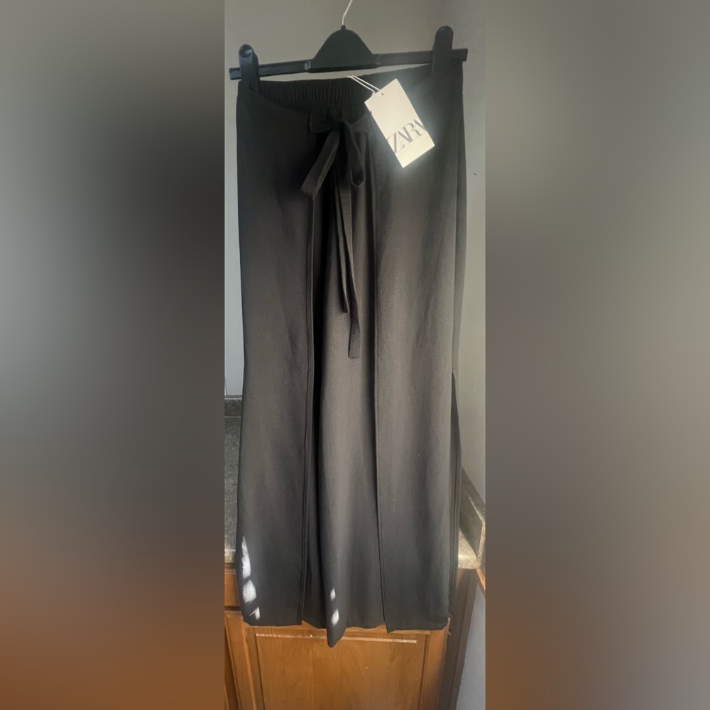 Zara Black Pants with Drawstring Waist